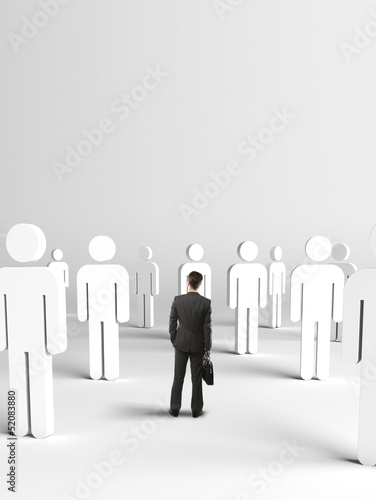 Photo: man and many 3d people man and many 3d people