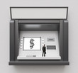 man looking at atm