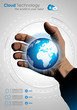 Vector: Cloud concept infographics with a real hand Cloud concept infographics with a real hand