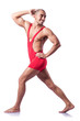 Young wrestler isolated on the white