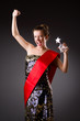 Woman winning the beauty contest