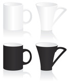 Mug black and white  illustration