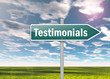 Illustration: Signpost "Testimonials" Signpost "Testimonials"