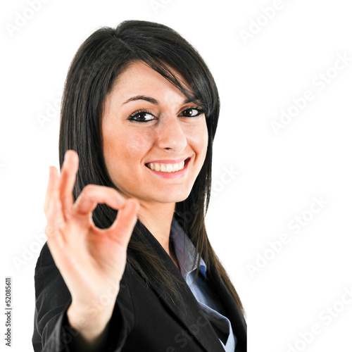 Photo: Businesswoman showing ok sign Businesswoman showing ok sign