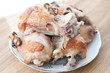 Grilled chicken legs on plate