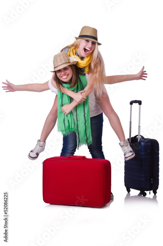 Photo: Pair of young students travelling Pair of young students travelling
