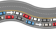 Vektor: Cars travel traffic go one direction Cars travel traffic go one direction