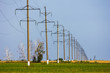 High voltage wires power transmission lines