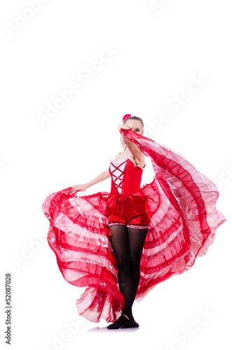 Photo: Girl in red dress dancing dance Girl in red dress dancing dance