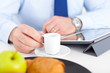 Businessman  at breakfast