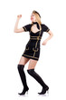 Woman airhostess isolated on the white