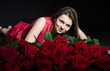 beautiful girl with roses