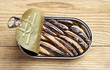 Sprat in an open tin can