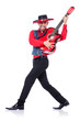 Guitar player isolated on the white
