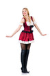 Oktoberfest concept with woman on white