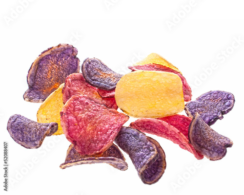 Photo: Colorful potato chips Colorful potato chips