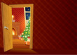 Illustration: Festive Christmas interior Festive Christmas interior