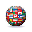 Illustration: Flags Globe. Sphere with Flags of the World Flags Globe. Sphere with Flags of the World