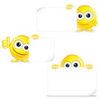 Illustration: Funny Smiley with Sign and Thumb Up. Funny Smiley with Sign and Thumb Up.