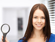 woman with magnifying glass