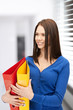 woman with folders