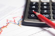 Financial or accounting concept - business chart, calculator