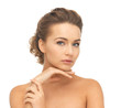 face and hands of beautiful woman
