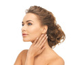 face and hands of beautiful woman