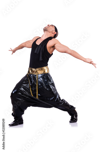 Photo: Rap dancer isolated on the white Rap dancer isolated on the white