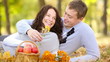 Video: Young couple in autumn park. Dolly shot Young couple in autumn park. Dolly shot