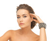 woman wearing bracelet with beads