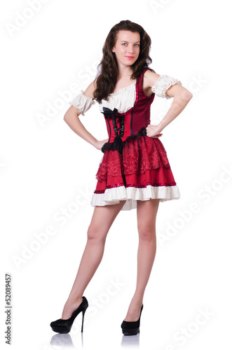 Photo: Young woman in traditional german costume Young woman in traditional german costume