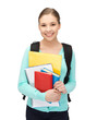 student with books and schoolbag