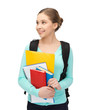 student with books and schoolbag