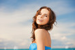 woman in bikini smiling
