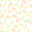 Fruits and vegetables seamless pattern.