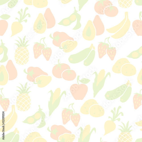 Vector: Fruits and vegetables seamless pattern. Fruits and vegetables seamless pattern.