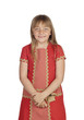Photo: Adorable child with a elegant red dress Adorable child with a elegant red dress
