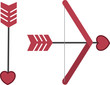 Cupid's bow and arrow isolated