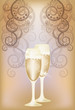 Vector: Wedding invitation card with champagne, vector Wedding invitation card with champagne, vector