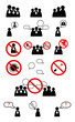 Human management icons set. Vector illustration
