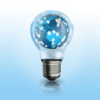 A light bulb with a globe inside