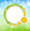 Vector: Abstract background with leaves and glass frame. Vector iilustra Abstract background with leaves and glass frame. Vector iilustra