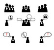 Human management icons set. Vector illustration