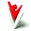 Illustration: Winner people in victory, Isolated 3D, white background Winner people in victory, Isolated 3D, white background