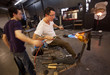 Photo: Glass Workers Using Blowtorch Glass Workers Using Blowtorch