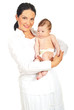 Photo: Smiling mother with newborn baby Smiling mother with newborn baby