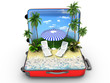 Open baggage, vacation concept