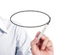 Business plan sign written on a glass by a hand holding