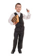 boy in black suit with chess